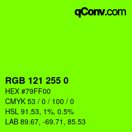 Color code: RGB 121 255 0 | qconv.com
