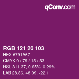 カラーコード: RGB 121 26 103 | qconv.com