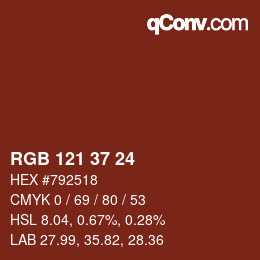 Color code: RGB 121 37 24 | qconv.com