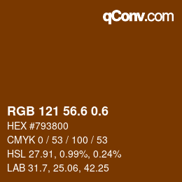 カラーコード: RGB 121 56.6 0.6 | qconv.com