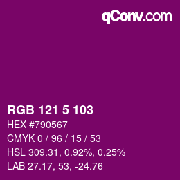 Color code: RGB 121 5 103 | qconv.com
