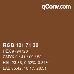 Color code: RGB 121 71 38 | qconv.com