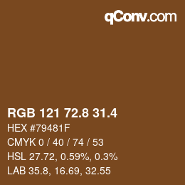 カラーコード: RGB 121 72.8 31.4 | qconv.com