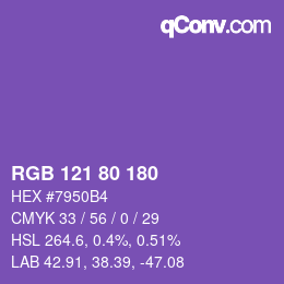 カラーコード: RGB 121 80 180 | qconv.com