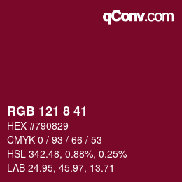 Color code: RGB 121 8 41 | qconv.com