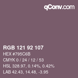 Color code: RGB 121 92 107 | qconv.com