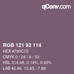 カラーコード: RGB 121 92 114 | qconv.com