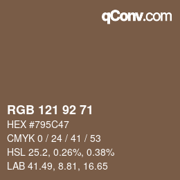 Color code: RGB 121 92 71 | qconv.com
