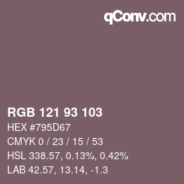 颜色代码: RGB 121 93 103 | qconv.com