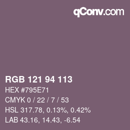 カラーコード: RGB 121 94 113 | qconv.com