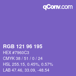 Farbcode: RGB 121 96 195 | qconv.com