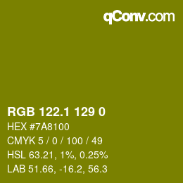 カラーコード: RGB 122.1 129 0 | qconv.com