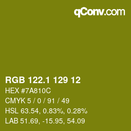 カラーコード: RGB 122.1 129 12 | qconv.com
