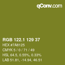 カラーコード: RGB 122.1 129 37 | qconv.com