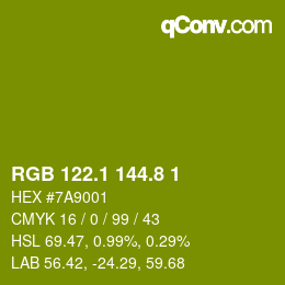 カラーコード: RGB 122.1 144.8 1 | qconv.com