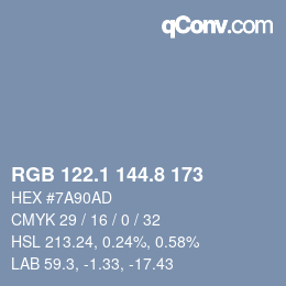 Color code: RGB 122.1 144.8 173 | qconv.com