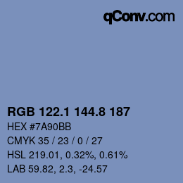 Farbcode: RGB 122.1 144.8 187 | qconv.com