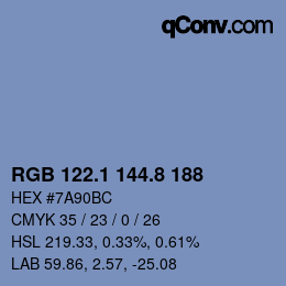 Farbcode: RGB 122.1 144.8 188 | qconv.com
