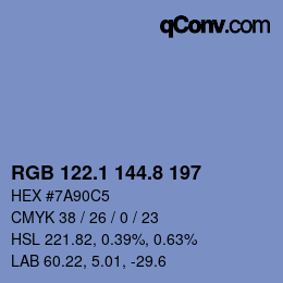 Color code: RGB 122.1 144.8 197 | qconv.com