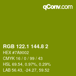 カラーコード: RGB 122.1 144.8 2 | qconv.com