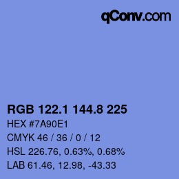 Color code: RGB 122.1 144.8 225 | qconv.com