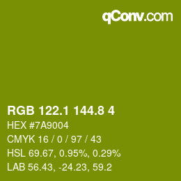 カラーコード: RGB 122.1 144.8 4 | qconv.com