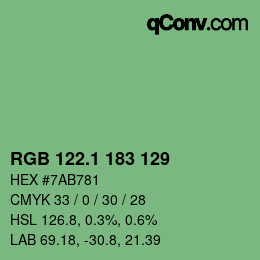 カラーコード: RGB 122.1 183 129 | qconv.com