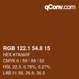 Color code: RGB 122.1 54.8 15 | qconv.com