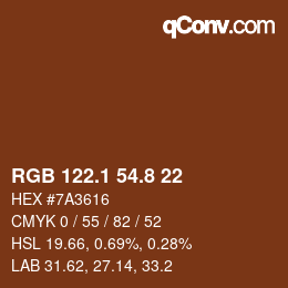 Color code: RGB 122.1 54.8 22 | qconv.com