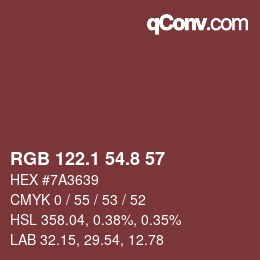 Color code: RGB 122.1 54.8 57 | qconv.com