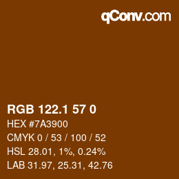 カラーコード: RGB 122.1 57 0 | qconv.com