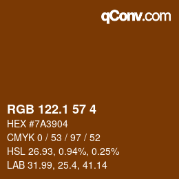 カラーコード: RGB 122.1 57 4 | qconv.com