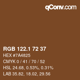 カラーコード: RGB 122.1 72 37 | qconv.com