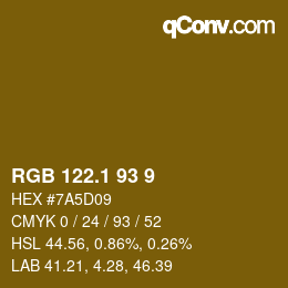 カラーコード: RGB 122.1 93 9 | qconv.com