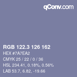 カラーコード: RGB 122.3 126 162 | qconv.com