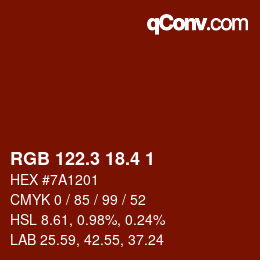カラーコード: RGB 122.3 18.4 1 | qconv.com
