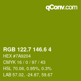 カラーコード: RGB 122.7 146.6 4 | qconv.com