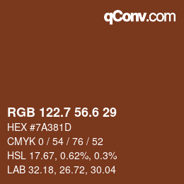 カラーコード: RGB 122.7 56.6 29 | qconv.com