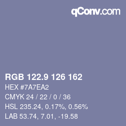 カラーコード: RGB 122.9 126 162 | qconv.com