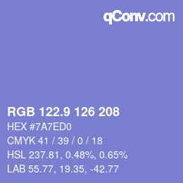 Color code: RGB 122.9 126 208 | qconv.com