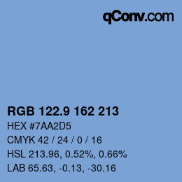 カラーコード: RGB 122.9 162 213 | qconv.com