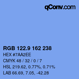 カラーコード: RGB 122.9 162 238 | qconv.com
