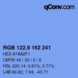 カラーコード: RGB 122.9 162 241 | qconv.com