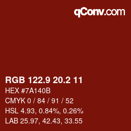 Color code: RGB 122.9 20.2 11 | qconv.com
