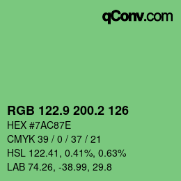 カラーコード: RGB 122.9 200.2 126 | qconv.com