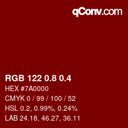 カラーコード: RGB 122 0.8 0.4 | qconv.com