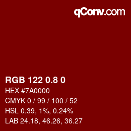 カラーコード: RGB 122 0.8 0 | qconv.com