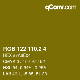 カラーコード: RGB 122 110.2 4 | qconv.com