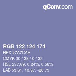 Código de color: RGB 122 124 174 | qconv.com
