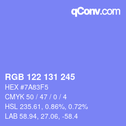 颜色代码: RGB 122 131 245 | qconv.com